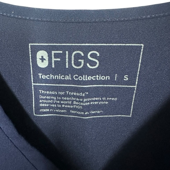 FIGS Casma Scrub Top Womens Small Navy Blue Technical Collection FW1100 - Picture 7 of 11